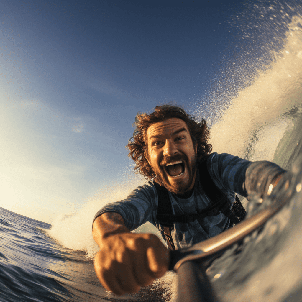 Johnny_bones_man_filming_himself_with_a_selfie_stick_while_surf